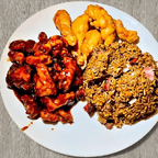 Best A 7.左宗鸡,金手指,叉烧炒饭 General Tsos Ck. Chicken Finger & Pork Fried Rice (Spicy) in Southbridge, MA